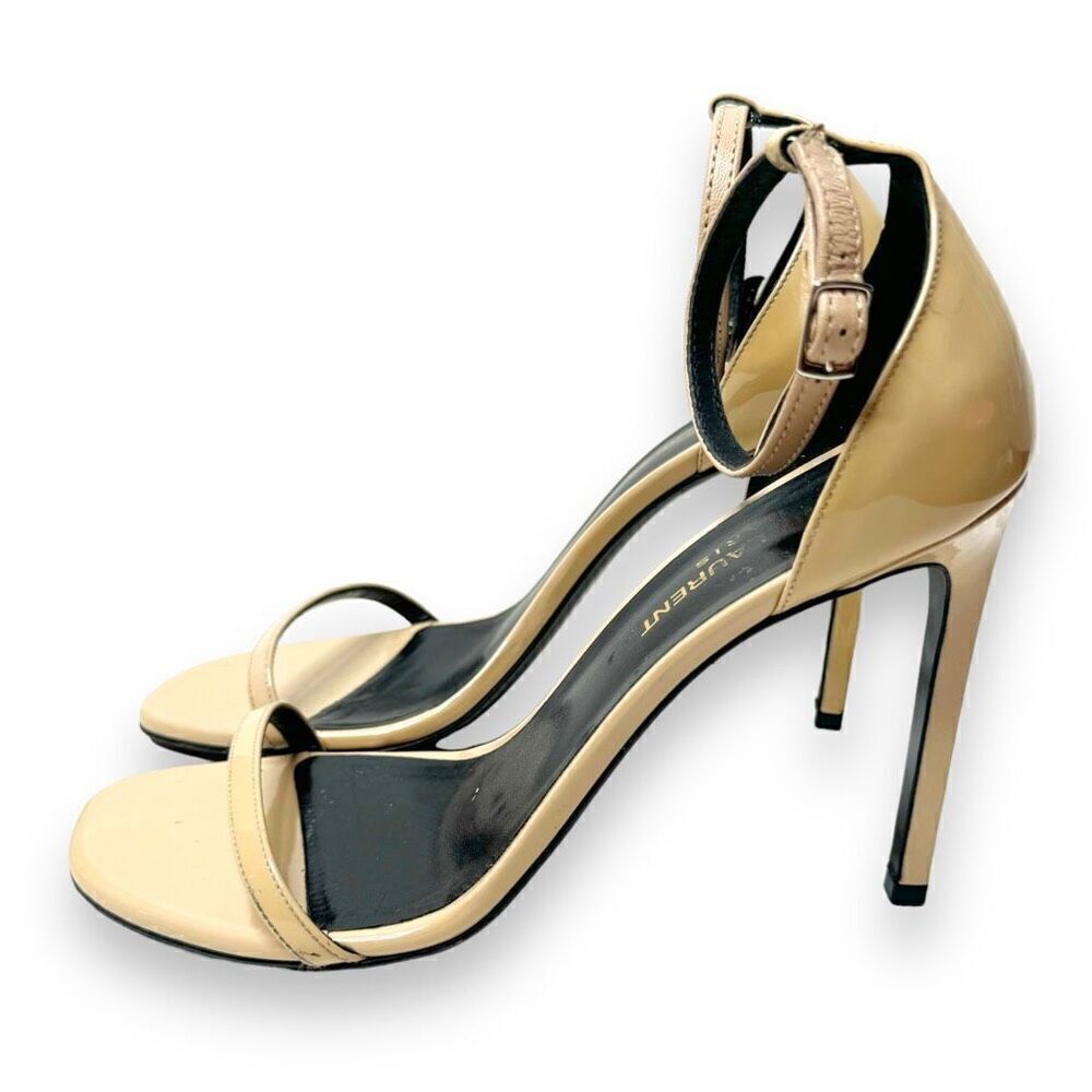 Saint Laurent Jane 105 High Heel Sandals in Nude Beige Women’s Size 38 (7.5 US) - Picture 2 of 12
